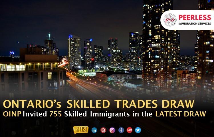 Ontario Issued 755 Invitations in Skilled Trades Stream Draw